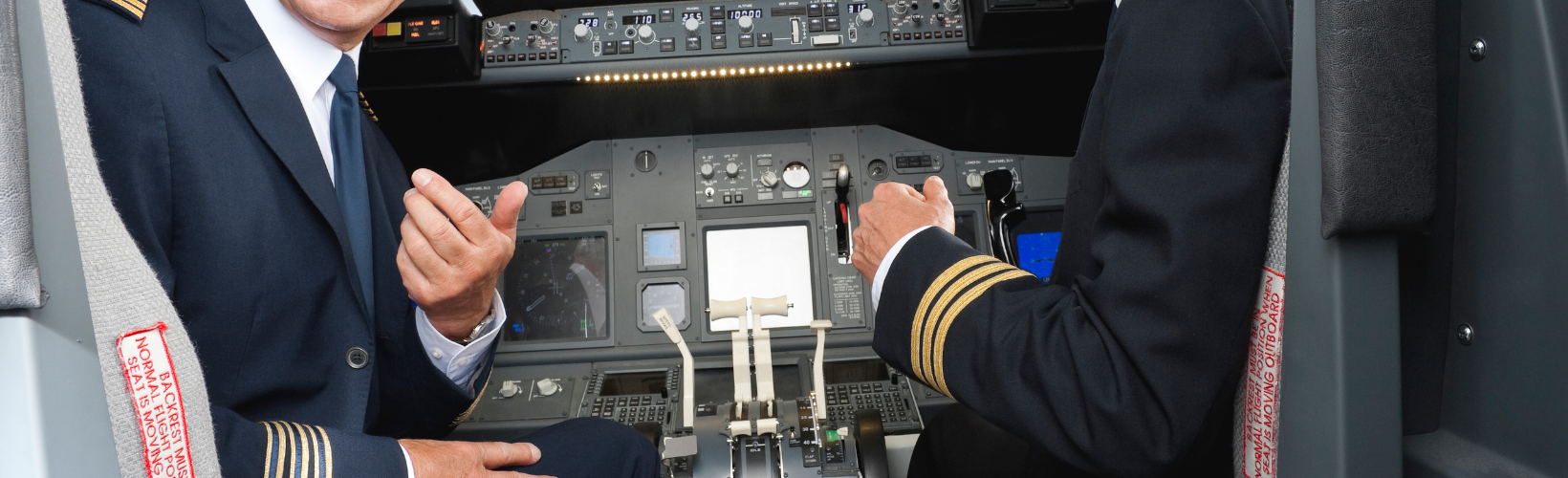 plaatje piloten in vliegtuig op de automatische piloot vliegen